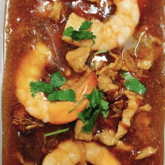 Porc et crevettes au caramel       