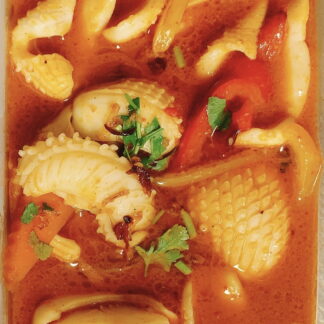 Calamars sautés au saté